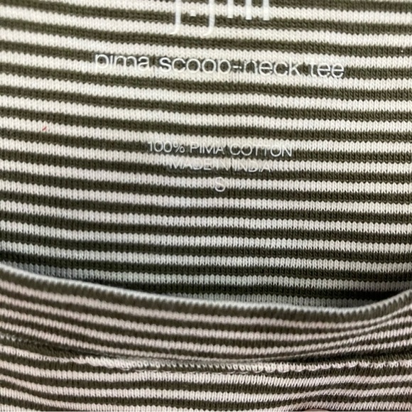 J. Jill striped scoop neck Pima tee 100% Pima cotton gray white womens small - Picture 4 of 4